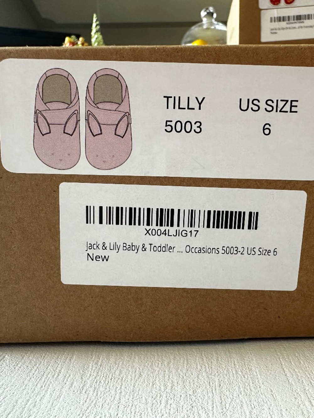 Size 6 pink Jack and Lily shoes NEW in box - Picture 2 of 2